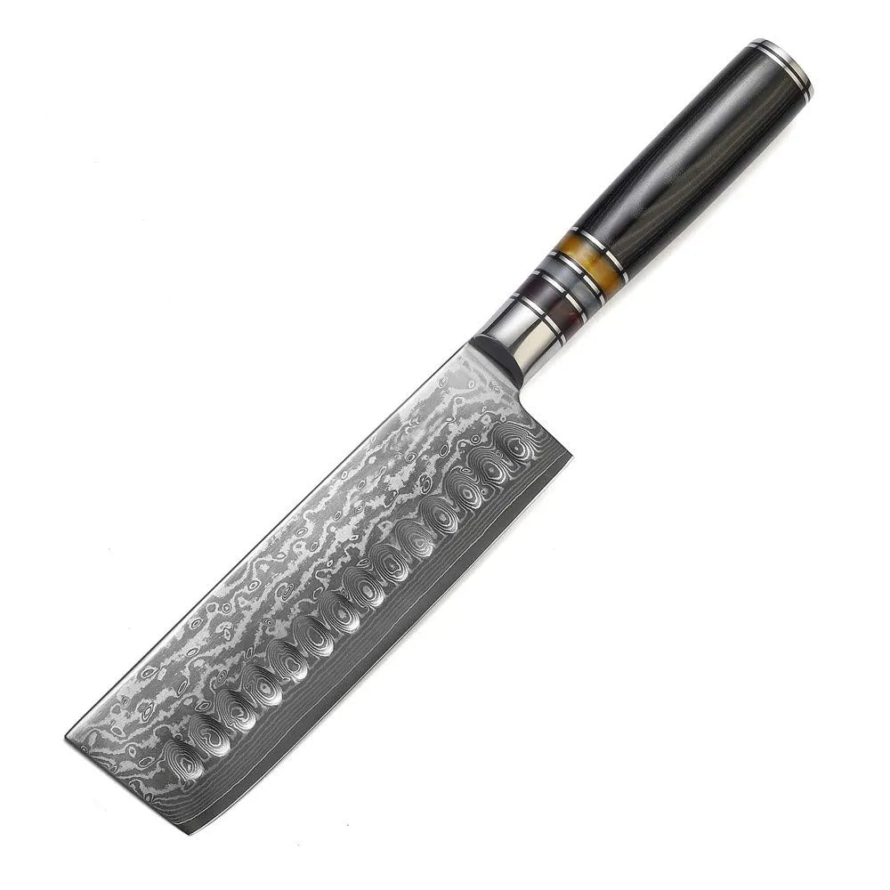 7-Inch VG10 Damascus Steel Chef Knife Set - Sharp Japanese Kitchen Knives