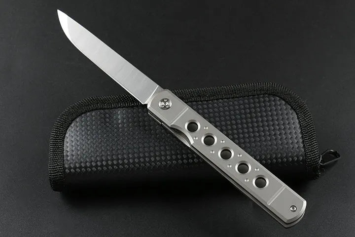 EDC Pocket Folding D2 Satin Tanto for Hunting outdoor -